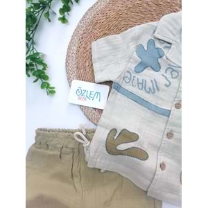 Starfish Baskı Müslin 2'li Takım