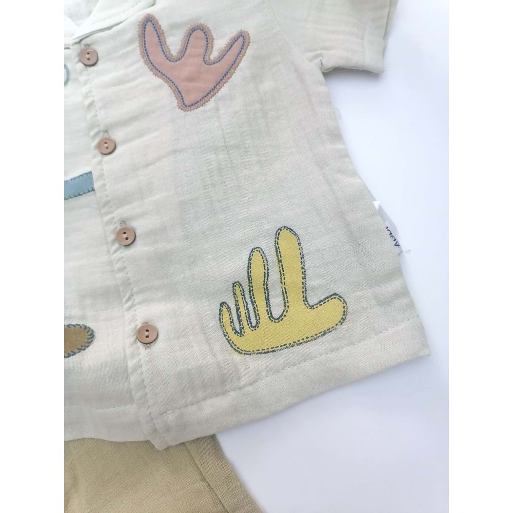 Starfish Baskı Müslin 2'li Takım