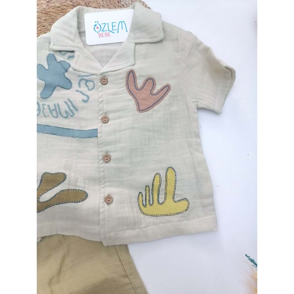 Starfish Baskı Müslin 2'li Takım