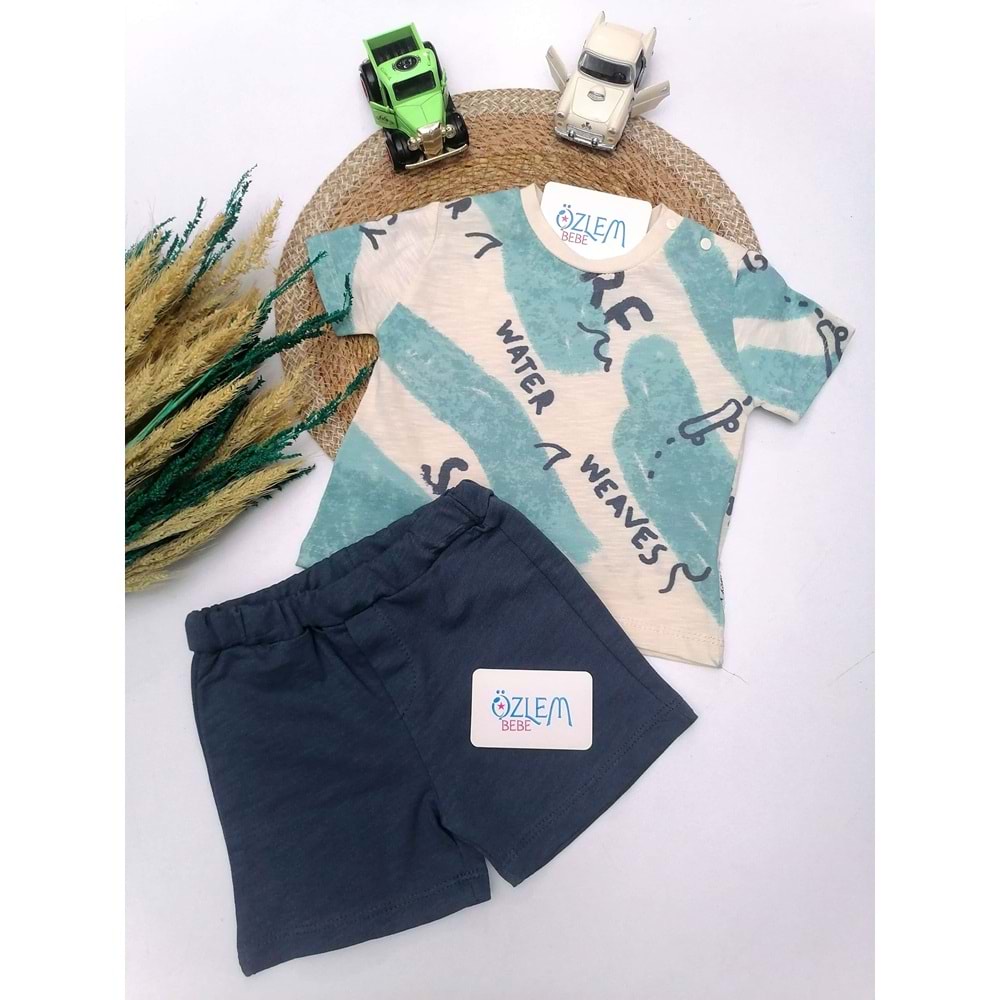 Water Weaves Baskı Pamuklu 2'li Takım