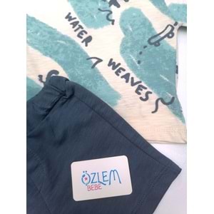 Water Weaves Baskı Pamuklu 2'li Takım