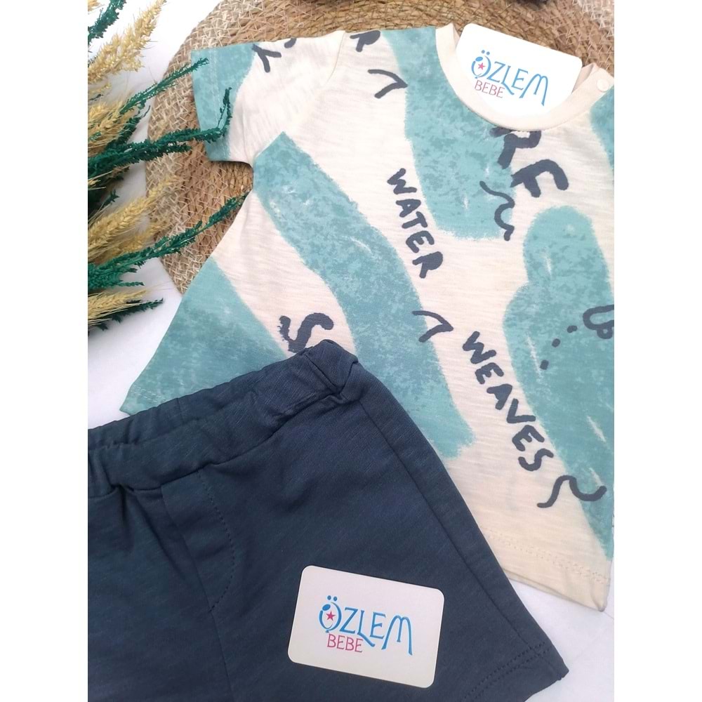 Water Weaves Baskı Pamuklu 2'li Takım