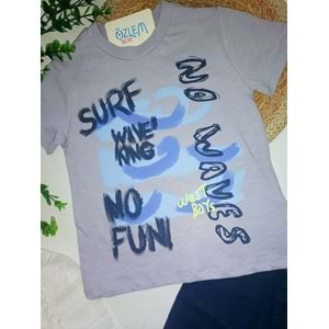 Surf Baskı Tişört&Denim Şortlu 2'li Takım