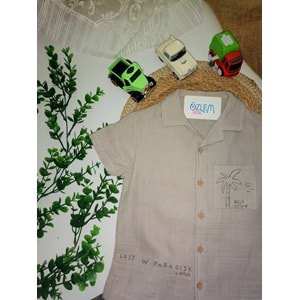 Palmiye Baskı Müslin Gömlek&Şortlu 2'li Takım