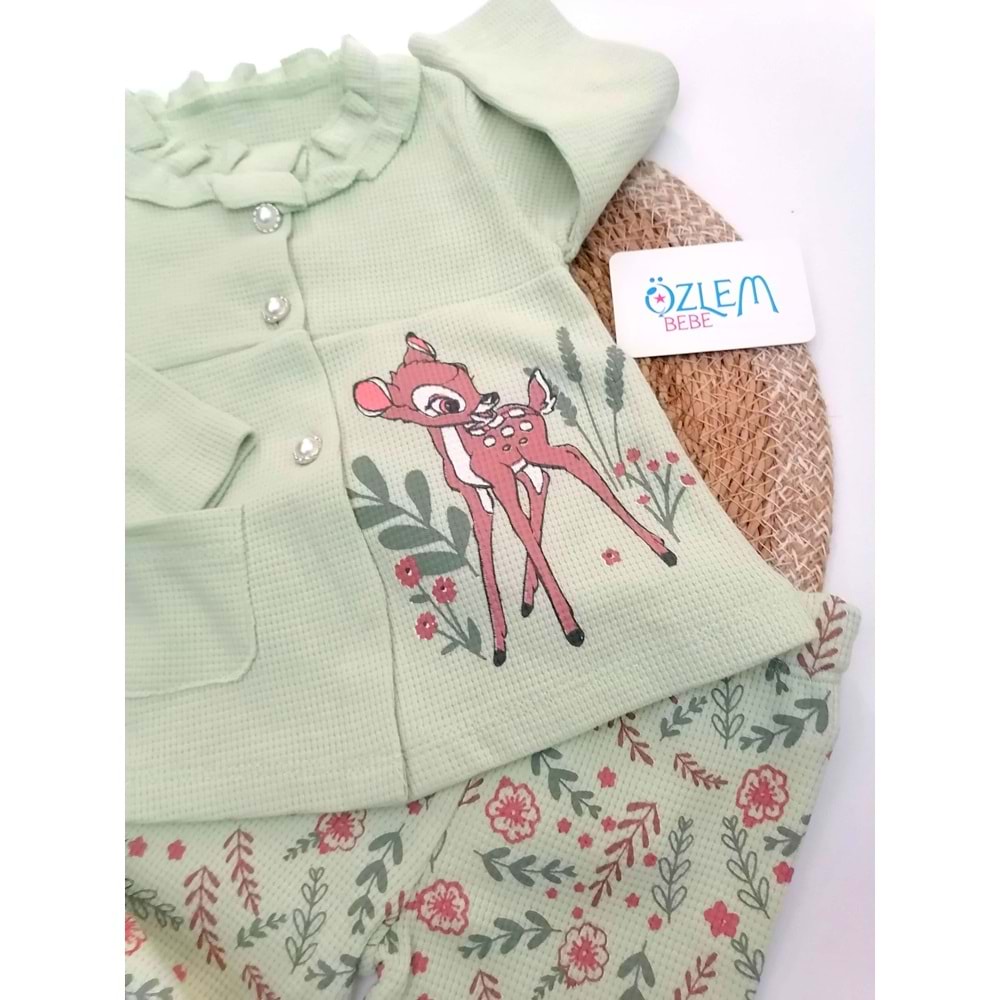 Ceylan Baskı Ceket&Çiçek Tayt 2'li Takım