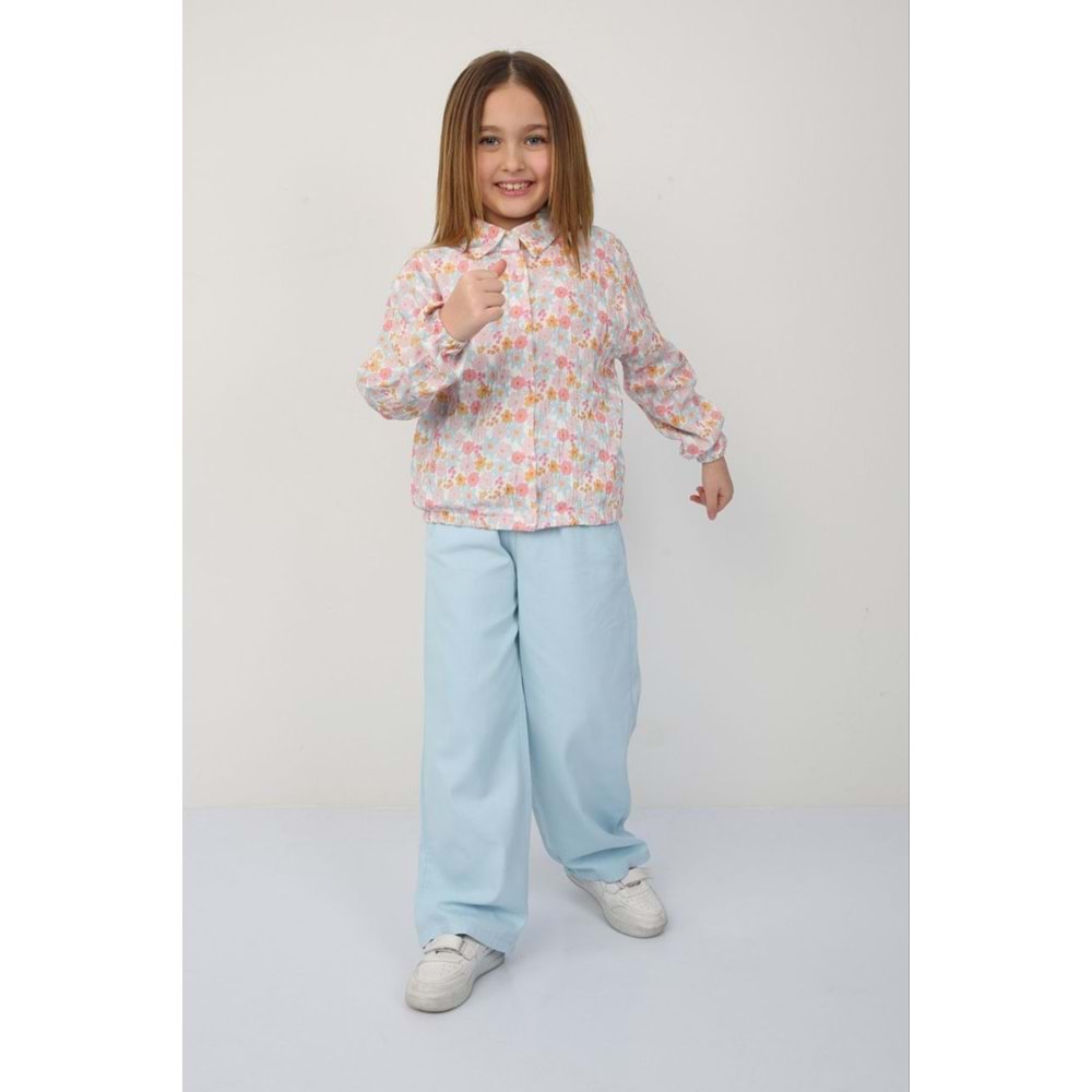 Çiçek Çiçek Müslin Gömlekli 2'li Takım