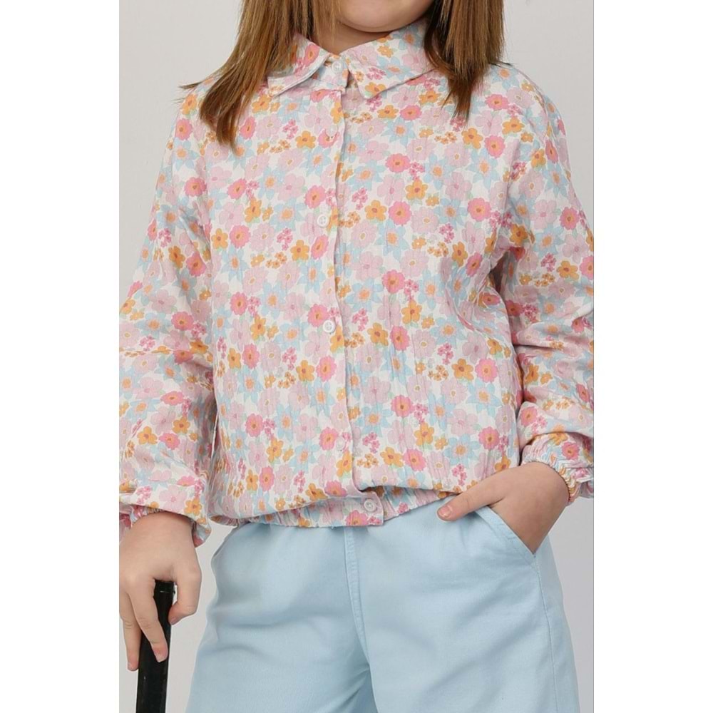 Çiçek Çiçek Müslin Gömlekli 2'li Takım