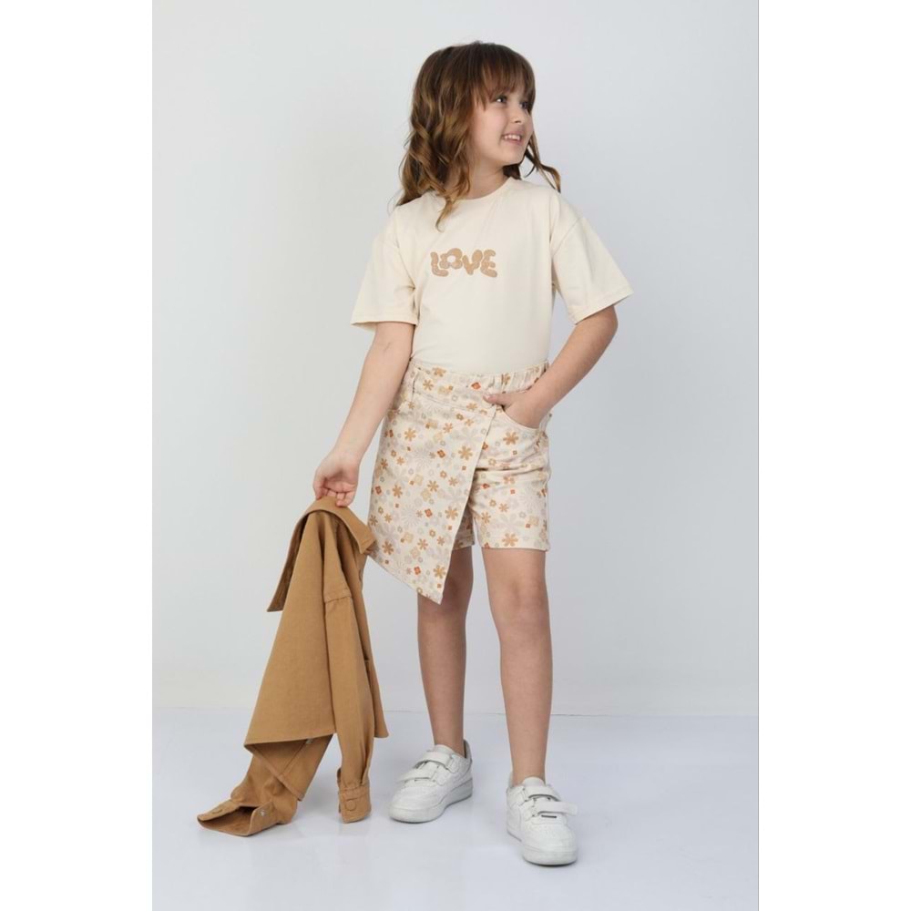 Love Desenli Pamuklu Tişört