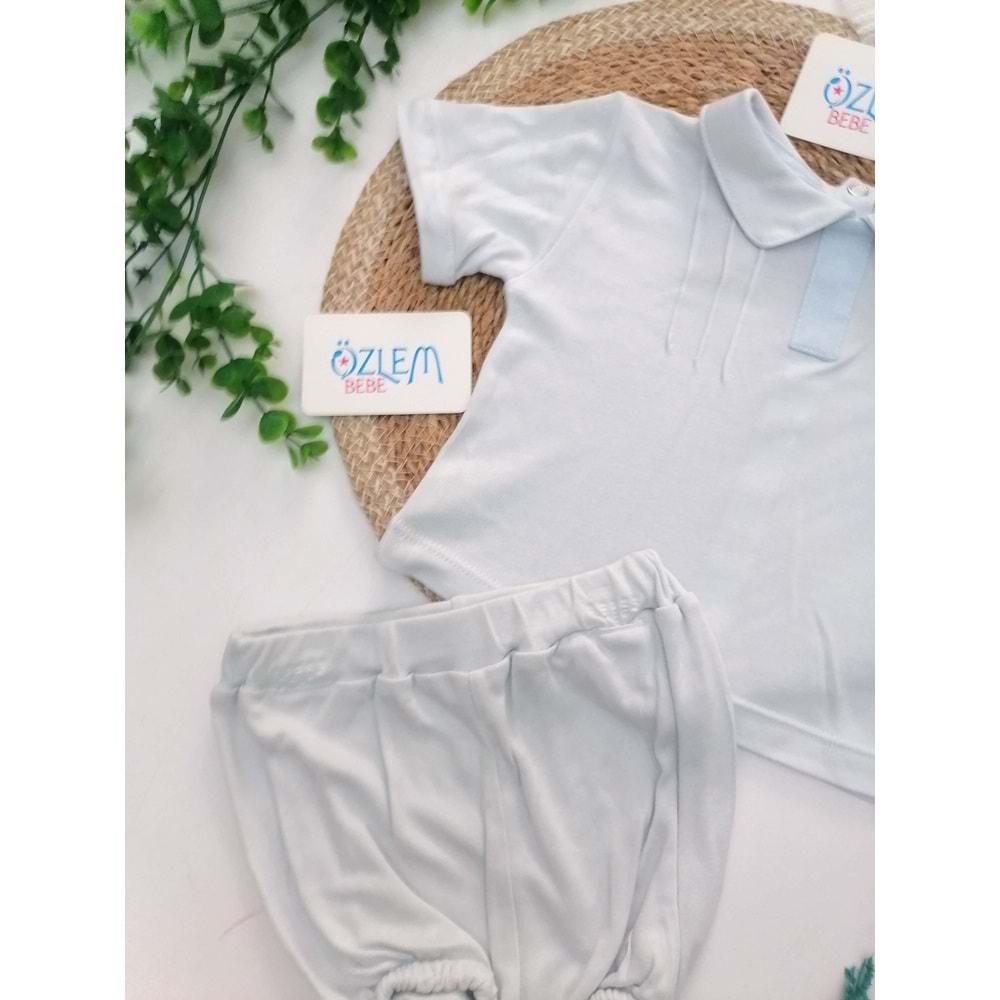 Bebe Yaka Tişört& Mavi Şort 2'li Tk.