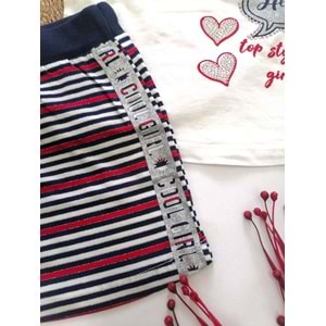 Hello Yaldızlı KalpTişört&Etek 2'li Takım