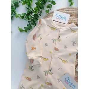 Dinasor Kardeşler Şapkalı Bebek Tulumu