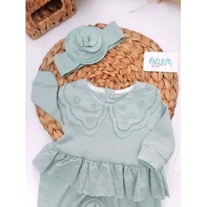 Yakası Güpür Dantel Fırfırlı Tulum