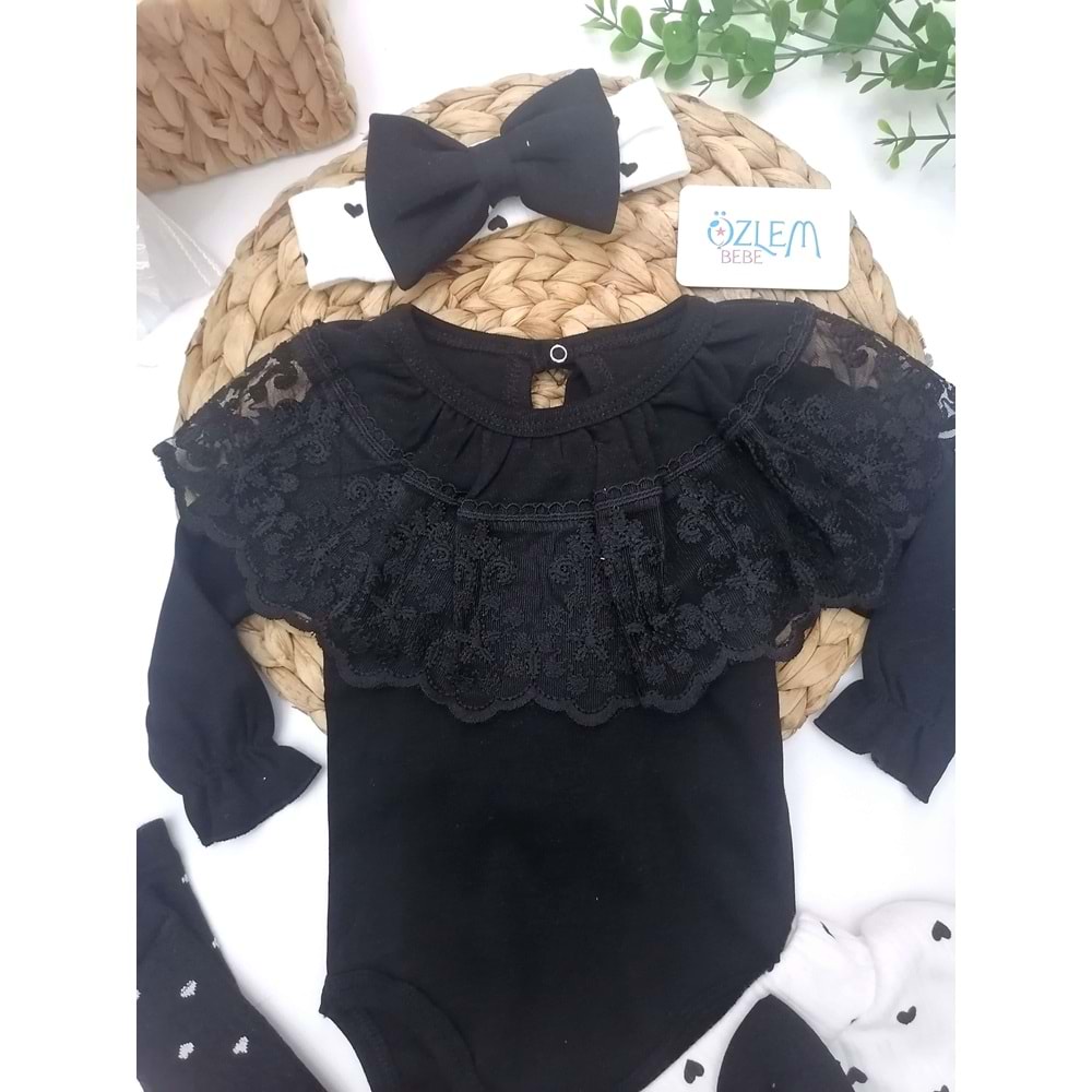 Dantel Yaka& Kalp Desen Etekli 2'li Takım