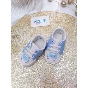 Araba Baskı Bağcıklı Bebek Ayakkabısı