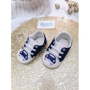 Araba Baskı Bağcıklı Bebek Ayakkabısı