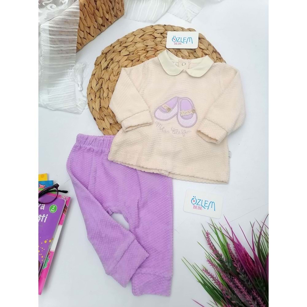 Balerin Ayakkabı Nakışlı 2'li Takım