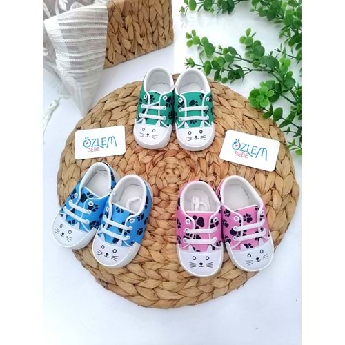 Pati Baskı Bağcıklı Bebek Ayakkabısı