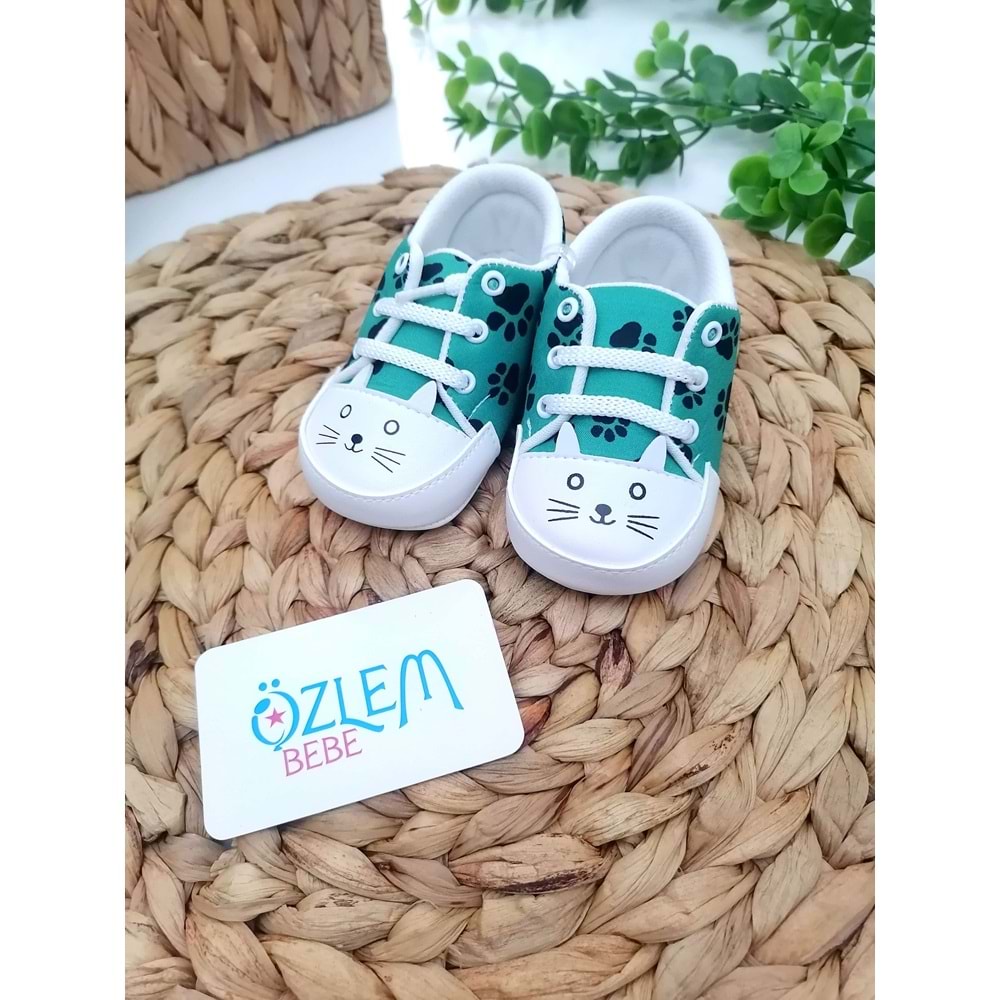 Pati Baskı Bağcıklı Bebek Ayakkabısı