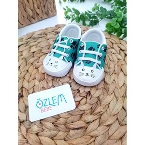 Pati Baskı Bağcıklı Bebek Ayakkabısı