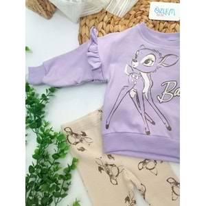Bambi Fırfır Kol Ribana Tayt 2'li Takım