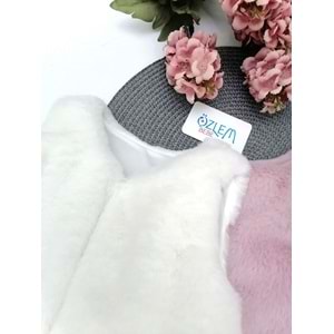 Elyaf Dolgulu Düz Doku Peluş Yelek