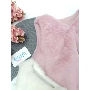 Elyaf Dolgulu Düz Doku Peluş Yelek