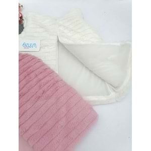 Elyaf Dolgulu Çizgili Doku Peluş Yelek