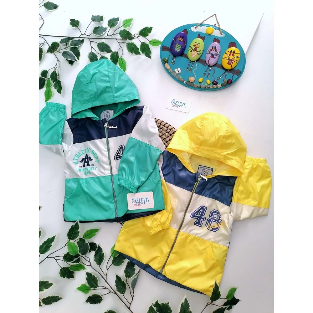 48 Baskı Kapüşonlu Yağmurluk