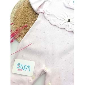 Çiçek Nakışlı Merserize Şapkalı Tulum