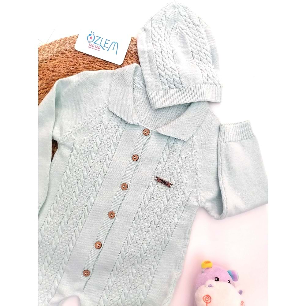 Saç Örgü Model Merserize Şapkalı Tulum