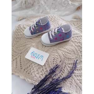 Yıldızlı Model Bağcıklı Bebek Ayakkabısı