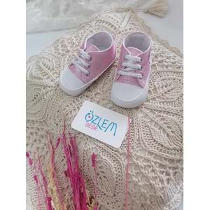Simli Model Bağcıklı Bebek Ayakkabısı