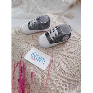 Simli Model Bağcıklı Bebek Ayakkabısı