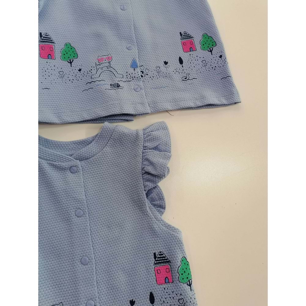 Mutlu Doğa Mavi Kız Yelek