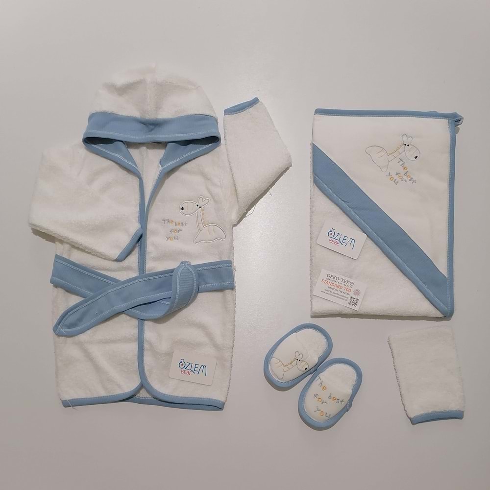 Zürafa Figürlü Havlu&Bornoz Seti