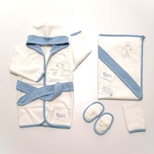 Zürafa Figürlü Havlu&Bornoz Seti