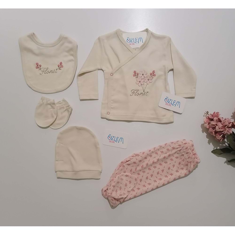 Çiçek Nakışlı 5'li Hastane Çıkışı