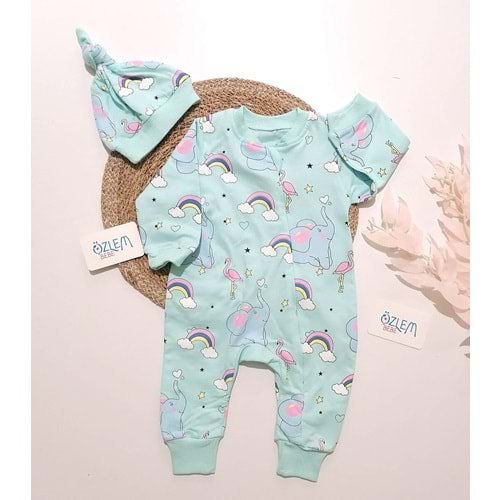 Balonla Seyahat Mint Yeşili Tulum