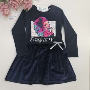 Enjoy Lacivert Kiloş Elbise