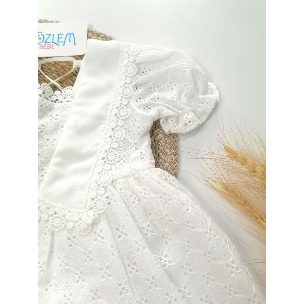 Güpürlü Yaz Esintisi Beyaz Elbise