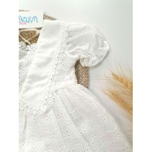 Güpürlü Yaz Esintisi Beyaz Elbise