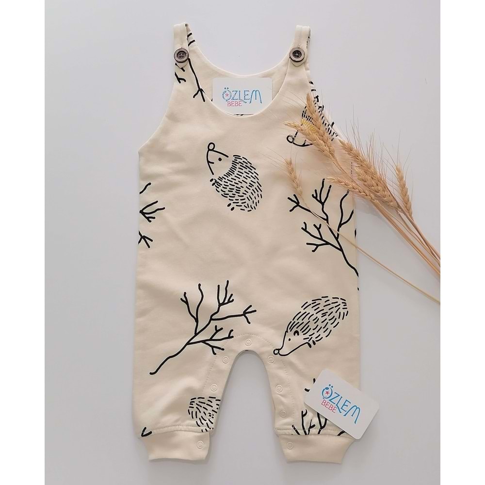 Kirpi Figürlü Krem Salopet