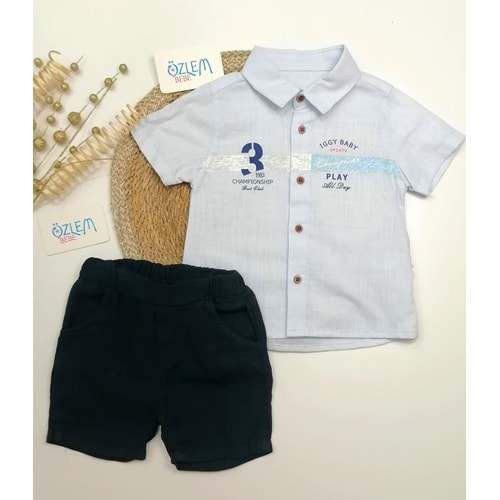 3 Numara Mavi Gömlekli Takım