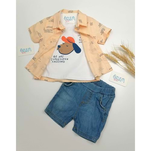 Havi Turuncu Gömlekli 3'lü Takım