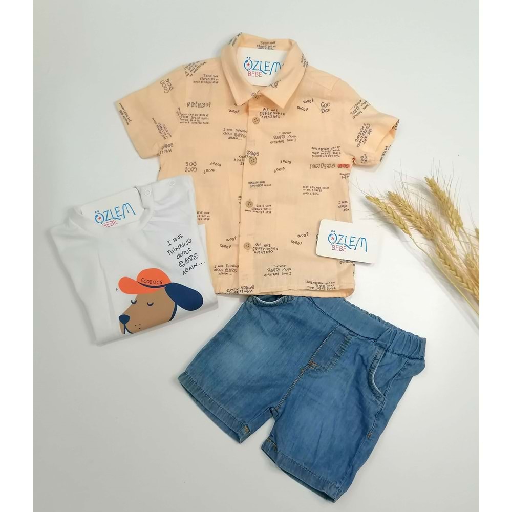 Havi Turuncu Gömlekli 3'lü Takım