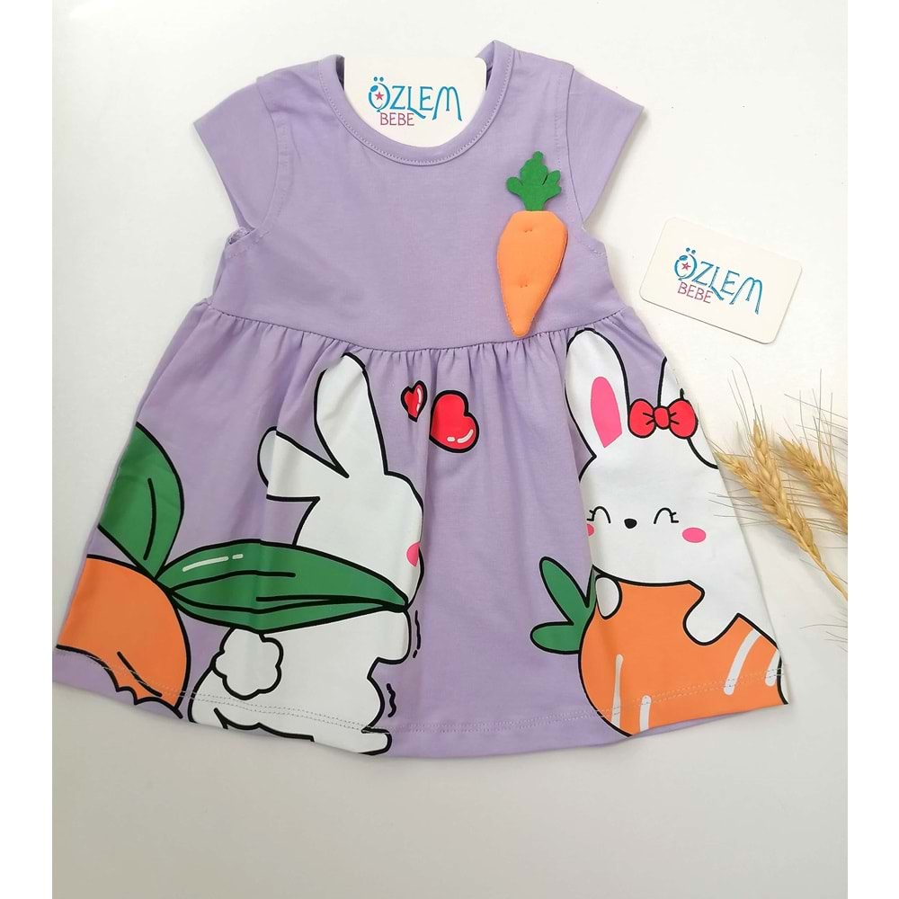 Sevimli Mor Tavşan Elbise