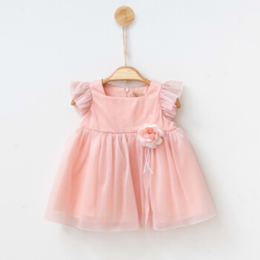 Kristal Tül Somon Elbise