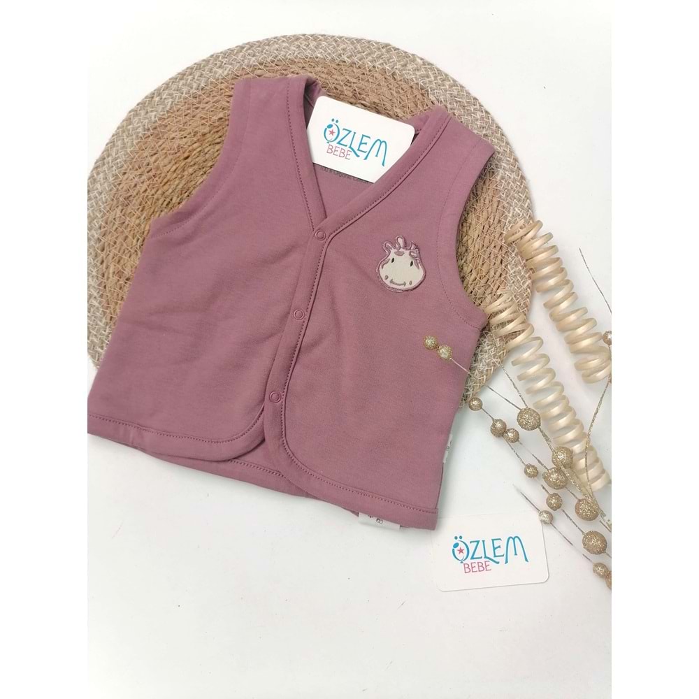 Organik Pamuk Mürdüm Yelek