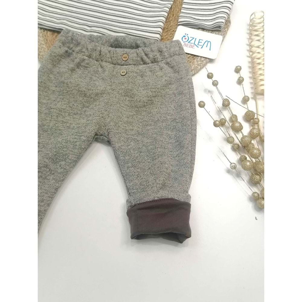 Family Kahverengi Çizgili Takım