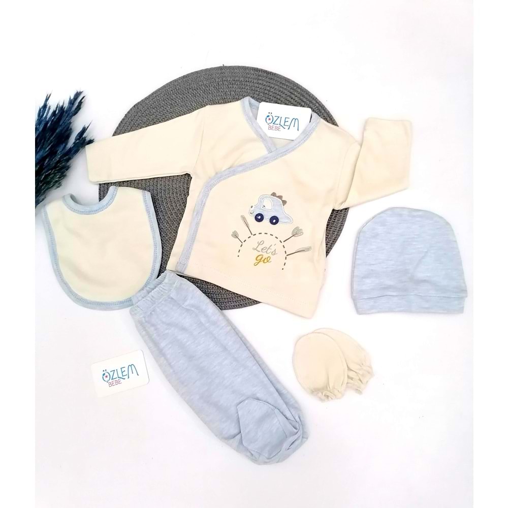 Araba Figürlü Mavi 5'li Hastane Çıkışı